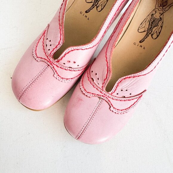 Fly Girl Light Pink Leather Made in Portugal Heels 40 - Picture 11 of 11